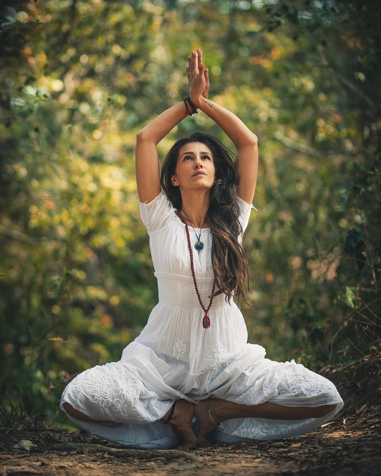 Mindful yoga practitioner listening to body during asana practice